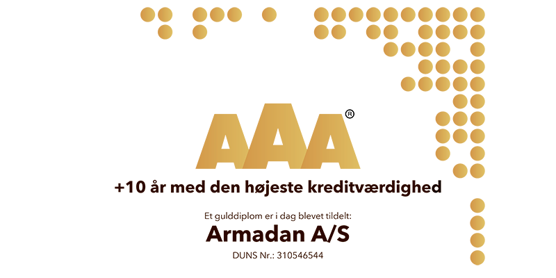 Armadan modtager AAA Guld-diplom for højeste kreditværdighed 2022