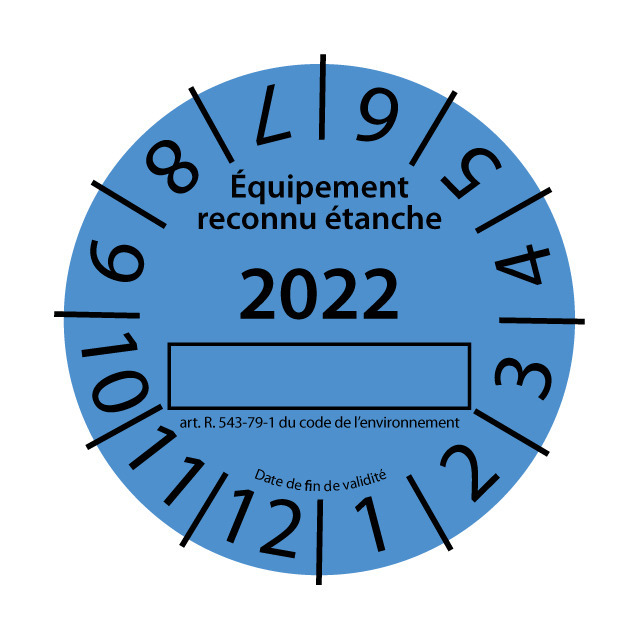 Etiquettes contrôle d'étanchéité 2022